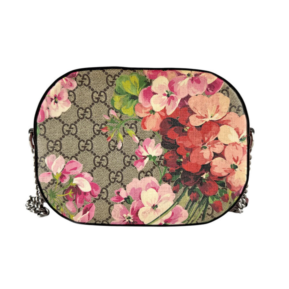 Gucci GG Blooms Supreme Canvas Shoulder Bag Brown Pink - Picture 1 of 5
